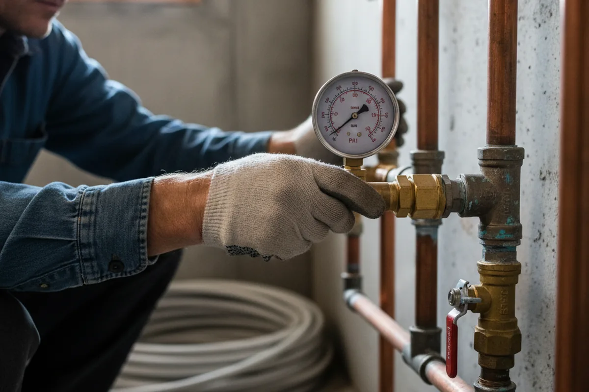 Pressure testing a repaired line during Water Line Repair in Wedron